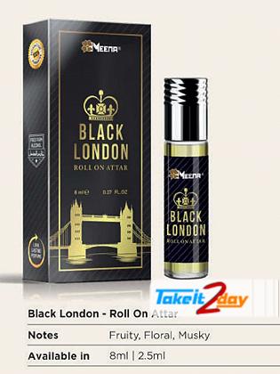 Meena Black London Perfume Roll On For Men And Women 8 ML CPO Pack Of Six